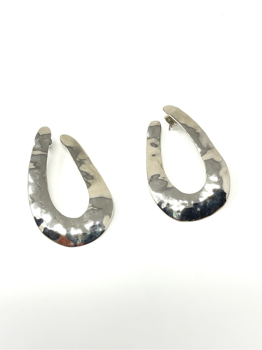 New Anthropologie Flame Drop Earrings Silver